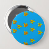 Blume in Blau Button (Vorne & Hinten)