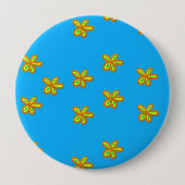 Blume in Blau Button (Vorderseite)
