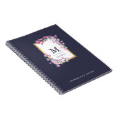 Blume in Blau, Gold und Rosa Notizblock (Rechte Seite)