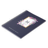 Blume in Blau, Gold und Rosa Notizblock (Linke Seite)