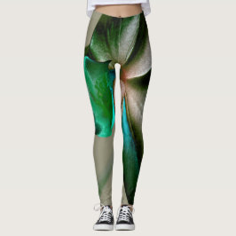 Blume in Blau, Grün und Grau Leggings