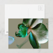 Blume in Blau, Grün und Grau Postkarte (Vorne/Hinten)