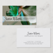 Blume in Blau, Grün und Grau Visitenkarte (Vorne/Hinten)