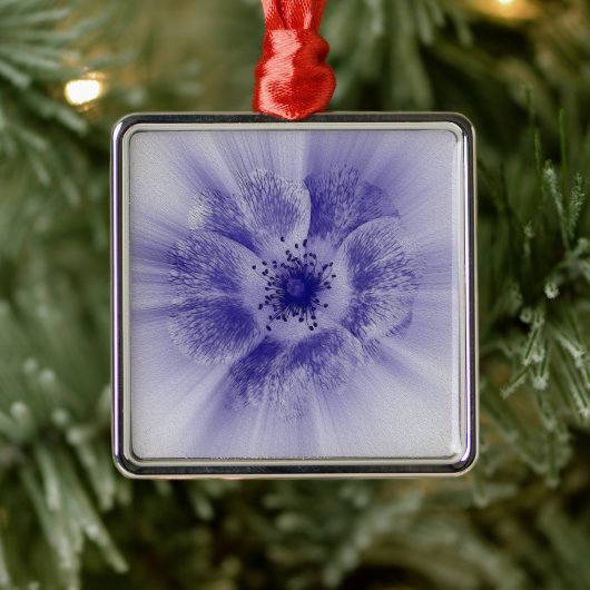 Blume in blau ornament aus metall (Baum)