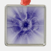 Blume in blau ornament aus metall (Vorne)
