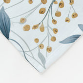 Blume in Blau und Beige Fleecedecke (Ecke)