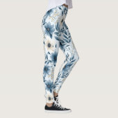 Blume in Blau und Beige Leggings (Rechts)