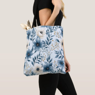 Blume in Blau und Beige Tasche