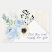 Blume in Blau und Creme Geschenkpapier Set (Vorderseite 2)