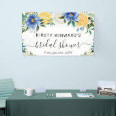 Blume in Blau und Gelb - Boho - Brautparty Willkom Banner (Messeveranstaltung)