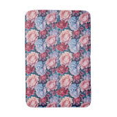 Blume in Blau und Rosa Badematte (Vorderseite Vertikal)