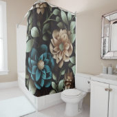 Blume in Blau und Rosa Duschvorhang (Beispiel)