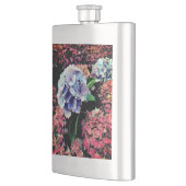 Blume in Blau und Rosa Flachmann (Links)