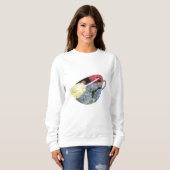 Blume in Blau und Rosa Hydrangea Malerei Sweatshirt (Vorne ganz)