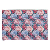 Blume in Blau und Rosa Kissenbezug (Vorderseite-Rechts)