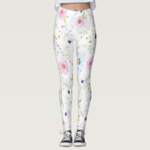 Blume in Blau und Rosa Leggings (Vorderseite)