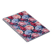 Blume in Blau und Rosa Notizblock (Rechte Seite)