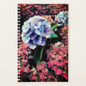 Blume in Blau und Rosa Planer (Vorderseite)