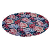 Blume in Blau und Rosa Schneidebrett (Ecke)