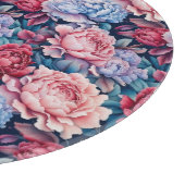 Blume in Blau und Rosa Schneidebrett (Ecke)