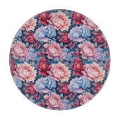 Blume in Blau und Rosa Schneidebrett (Vorderseite)