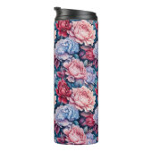 Blume in Blau und Rosa Thermosbecher (Nach rechts gedreht)