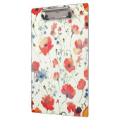 Blume in Blau und Rot Klemmbrett (Links)