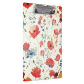 Blume in Blau und Rot Klemmbrett (Rechts)