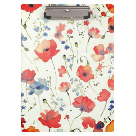 Blume in Blau und Rot Klemmbrett