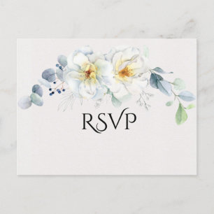 Blume in Blau und Weiß Postkarte