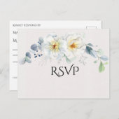 Blume in Blau und Weiß Postkarte (Vorne/Hinten)