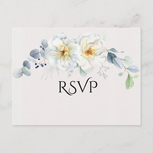 Blume in Blau und Weiß Postkarte (Vorderseite)