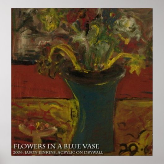BLUME IN BLAUE VASE POSTER (Vorne)