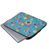 Blume in blauem Laptop Laptopschutzhülle (Vorne Knopf)