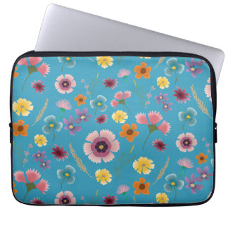 Blume in blauem Laptop Laptopschutzhülle