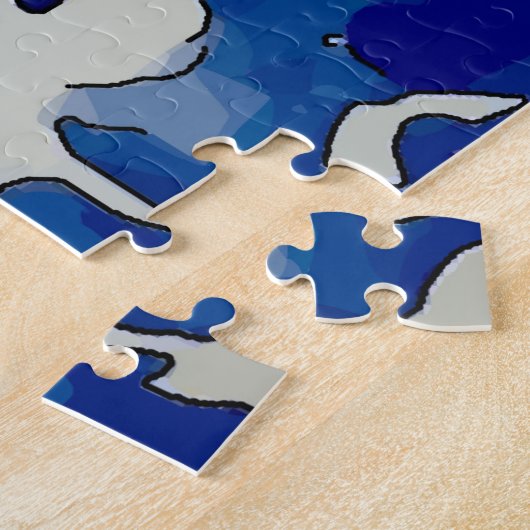 Blume in blauem Vase Puzzle (Seite)