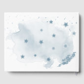 Blume in blauen Farbtönen Gästebuch (Rückseite)