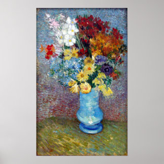 Blume in blauer Vase von Vincent van Gogh Poster