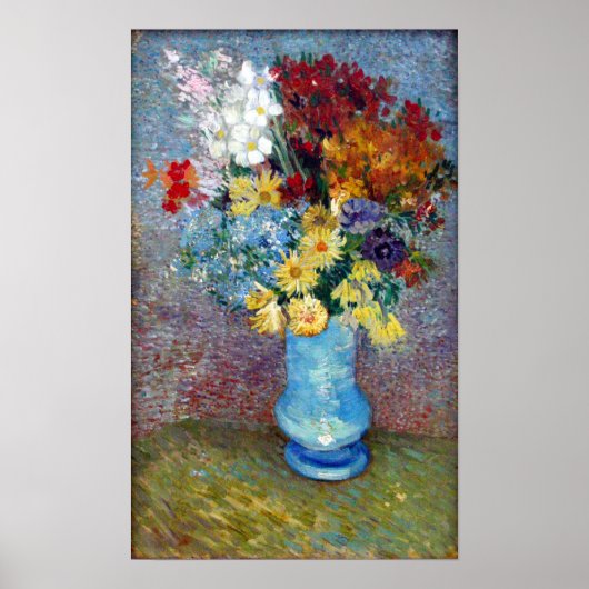 Blume in blauer Vase von Vincent van Gogh Poster (Vorne)