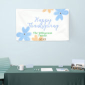 Blume in Blauorange Banner (Messeveranstaltung)