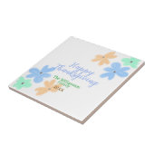 Blume in Blauorange Fliese (Seite)