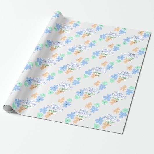 Blume in Blauorange Geschenkpapier (Ungerollt)