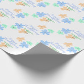 Blume in Blauorange Geschenkpapier (Ecke)