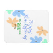 Blume in Blauorange Magnet (Horizontal)