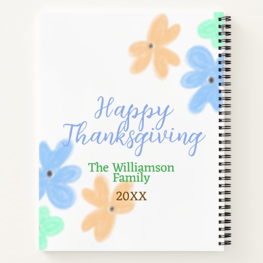 Blume in Blauorange Notizblock (Rückseite)