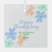 Blume in Blauorange Ornament Aus Glas (Vorderseite)