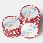 Blume in Blauorange Pokerchips (Stapel)