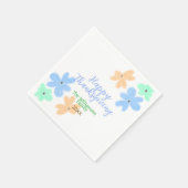 Blume in Blauorange Serviette (Ecke)