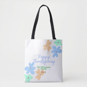 Blume in Blauorange Tasche