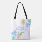 Blume in Blauorange Tasche (Rückseite)